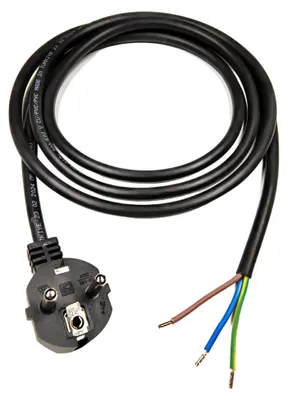 Productafbeelding van Stroomkabel met Adereindhulzen, 5 Meter, 230V, 16A, Zwart