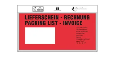 Produktbild von Dokumententaschen Premium Maße 240x110mm DIN-lang m.Druck Liefersch./Rechg.
