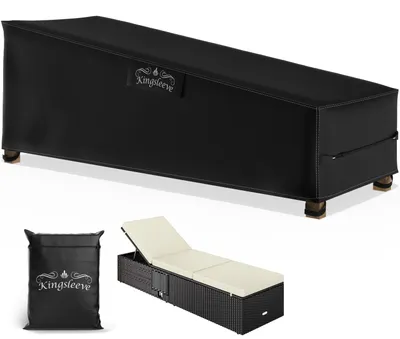 Image de Kingsleeve® Housse pour transat de jardin en Tissu Oxford - Imperméable, Résistante à l'hiver, Bâche de protection exterieur pour meubles de jardin, Housse pour chaise longue 200x75x40/70 cm