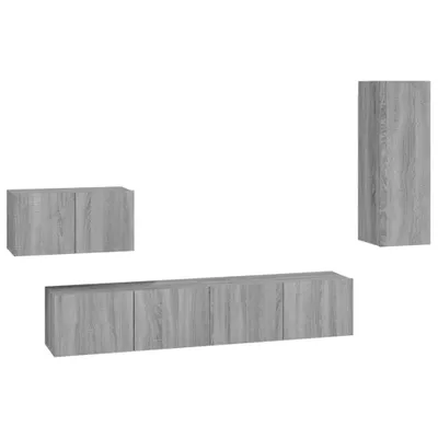 Produktbild von vidaXL 4-tlg. TV-Schrank-Set Grau Sonoma Holzwerkstoff
