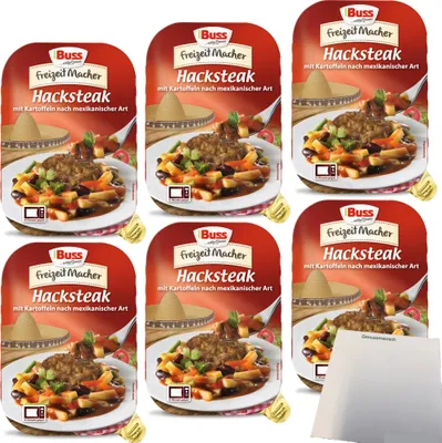 Produktbild von Buss Hacksteak nach mexikanischer Art würzig mit Kartoffeln und Gemüse 6er Pack (6x300g Packung) + usy Block