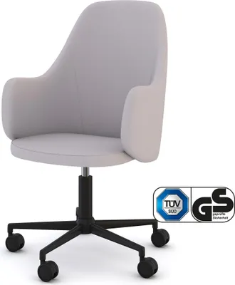 Produktbild von ASSMANN Schalenstuhl Consento Triest High Back gepolstert mit Rollen Hellgrau,