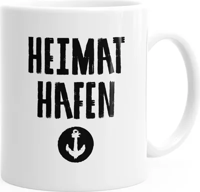 Produktbild von Anker Kaffee-Tasse Heimat-Hafen MoonWorks® weiß unisize