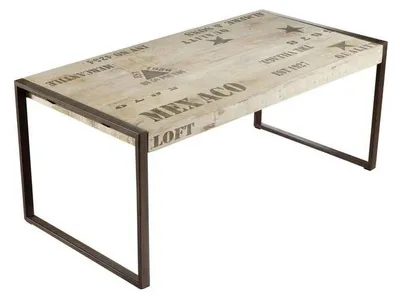 Produktbild von MASSIVMOEBEL24.DE Esstisch Mango 140x90x76 natur bedruckt FACTORY #115