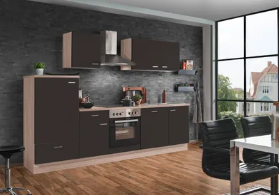 Produktbild von Küchenzeile mit Elektrogeräten Classic Lava Matt 280 cm