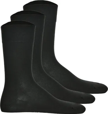 Produktbild von Hudson 3 Paar Herren Socken, Relax Baumwolle Strumpf, ohne Gummifäden, Einfarbig Schwarz 41-42 (7-8 UK)