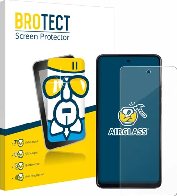 A product shot of a screen protector packaging and a smartphone with a screen protector applied.
