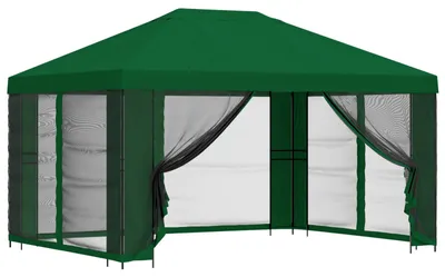 Immagine prodotto di Gazebo da giardino con pareti laterali 4 × 3 m Verde