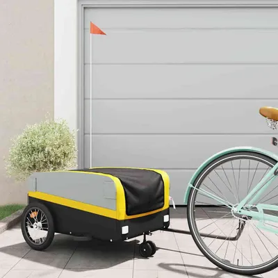 Produktbild von vidaXL Príves na bicykel čierno-žltý 45 kg železa