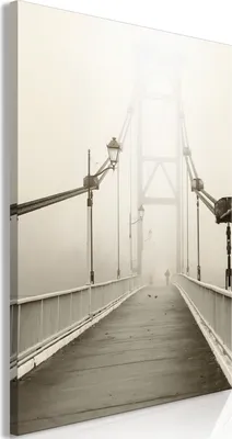 Produktbild von Vlies Leinwandbild - Bridge in the Fog (1 Part) Vertical 40x60 cm Städte d-B-0232-b-a