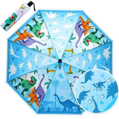 Image de Parapluie pour enfants, motif dinosaures, avec changement de couleur