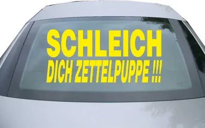 Produktbild von Indigos UG - Aufkleber Heckscheibe & Motorklappe DE6113 - gelb - 600x278 mm - schleich dich zettelpuppe!!! - Auto Scheiben Fenster Heckklappe Tuning Racing JDM - Die cut