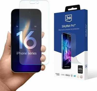Zdjęcie produktu dla 3MK W-3SLMATPR-AIP16PRO, Apple, iPhone 16 Pro, Odporny na zadrapania, Przezroczysty, 1 szt.