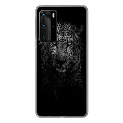 Produktbild von MuchoWow® Handyhülle Schutzhülle Hülle für Huawei P40 Pro Leopard - Schwarz - Weiß Silikon Softcase Handy Hülle - Schutz