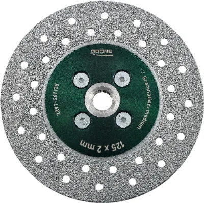 Obrázek produktu pro Zelený diamantový řezací/brusný kotouč 125 x M14, jemný, diamantový řezací kotouč, diamantový kotouč