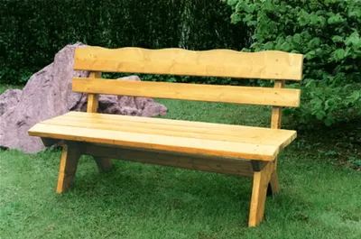 Produktbild von Gartenbank Sitzbank Holzbank Kiefer B 150 x  H 82 x T 60 cm, aus Kiefernholz