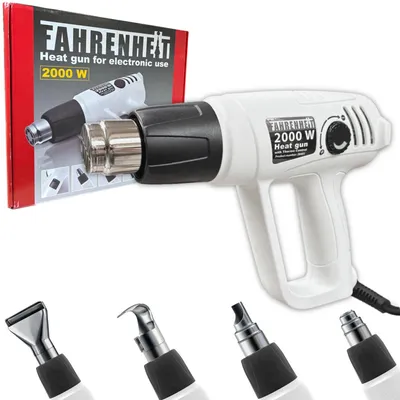 Zdjęcie produktu dla FAHRENHEIT - Profesjonalna dmuchawa gorącego powietrza / opalarka - palnik do farb 2000W - 50 - 450°C / 90 - 600°C