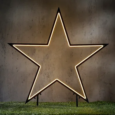Image de Luca Lighting Fiche de jardin LED néon étoile 102 cm noir LED blanc chaud