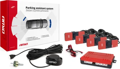 Obrázok produktu pre AMiO Parkovací asistent so zvukovým signalizátorom/bzučiak 4-senzorové čierne vnútorné 16,5mm