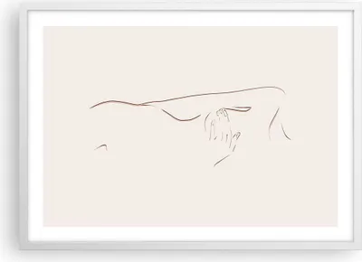 Produktbild von Gerahmtes Poster - Weißer Rahmen - Skizze Nacktheit Frau - 70x50 cm - Wand Bild - Wanddeko - Wandbilder - Kunstposter - Wandposter - Bilderrahmen - Bilder - Kunstdruck - P2WAA70x50-4552
