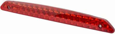 A red, elongated, LED third brake light is shown against a white background.