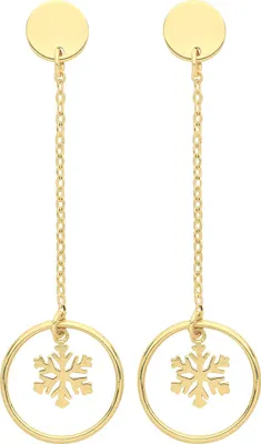 Produktbild von Modische 9 Karat (375) Gold Damen - Paar Ohrringe - 31mm*10mm; TRS26442