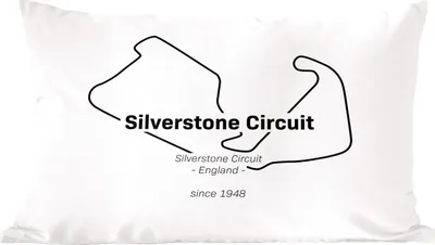 Produktbild von MuchoWow® Zierkissen Sofakissen Wohnzimmer Dekokissen 50x30 cm Formel 1 - Silverstone - Rennstrecke - Wohnzimmerdekoration - Polster mit Photo