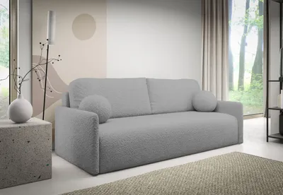 Produktbild von AlpiMeble Sofa 3 sitzer, Modern Schlafsofa, Couch mit schlaffunktion, Eleganter Abriamo-Stoff, Grau