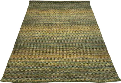 Produktbild von Teppich EMOTION | Handgewebt | Farbe: grün; Größe: 65x130 cm | strapazierfähig und leicht zu reinigen | Wohnzimmer | Schlafzimmer