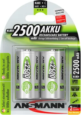 Productafbeelding van Ansmann HR14 universele batterij - 2500 mAh - C-formaat - Nikkel-metaalhydride (NiMH) - 1,2 V gelijkstroom - Oplaadbare batterij