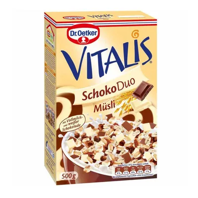 Produktbild von Dr Oetker Vitalis SchokoDuo musli mleczna i biała czekolada 500g