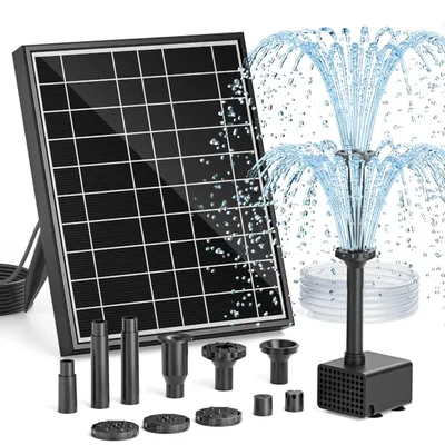 Solar-Fontänenpumpe 7,5 W, 7+ Sprühmodi, 1,5 m Schlauch, für Vogeltränke & Teich
