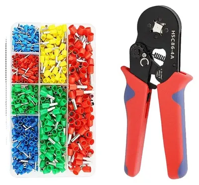 Imagen del producto de Kit de conectores de crimpado, para conexión a tubos, incluye alicates de crimpado, 700 unidades, modelo 86-4A