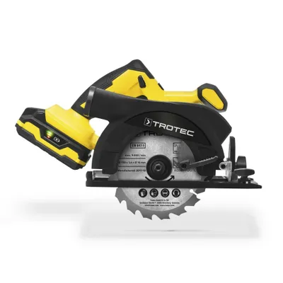 Produktbild von TROTEC Akku-Handkreissäge PCSS 10-20V mit Schnell-Ladegerät (1 Stunde Ladezeit) und max. Schnitttiefe von 48mm. Handliche und leichte Bedienung, flexibel einsetzbar. 20V starker Lithium-Ionen-Akku | Flexpower-Multiakku | Werkzeug | Akku