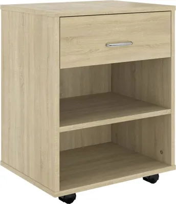 Zdjęcie produktu dla vidaXL Szafka na kółkach dąb sonoma 46x36x59 cm Materiał drewnopochodny