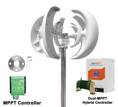 Obrázok produktu pre Vietorná turbína typu Laternen – vertikálna veterná elektráreň – výkon 3000 W – systém 48 V – dvojitý MPPT nabíjací regulátor – nízka hlučnosť – s dvojitým MPPT