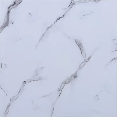 Produktbild von HOOZ Glasplatte Kaminofen Tischplatte 60x60cm Facettenschliff ESG Sicherheitsglas Marmor Weiß