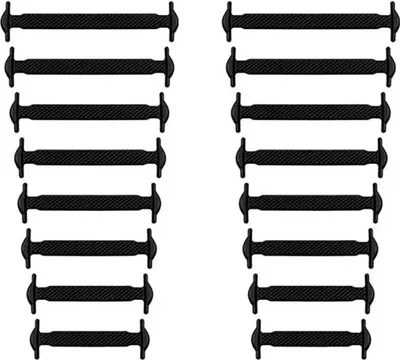 Image de Daalo Silicone Lacets sans attaches 16 pièces noir