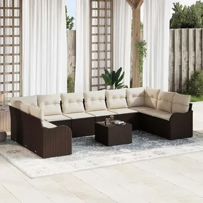 Produktbild von Maison Exclusive - Gartensofa-set Braun 55 x 55 x 37 cm Poly-Rattan