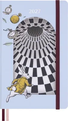 Produktbild von Moleskine "Alice im Wunderland" Tageskalender für 12 Monate, 2027, Format L/A5, 1 Tag = 1 Seite, Hardcover