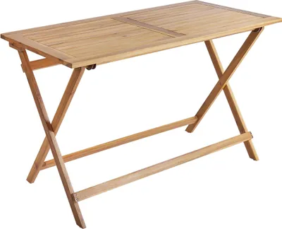 Zdjęcie produktu dla BELIANI Stół ogrodowy brązowy akacjowe 120 x 60 cm prostokątny składany na taras