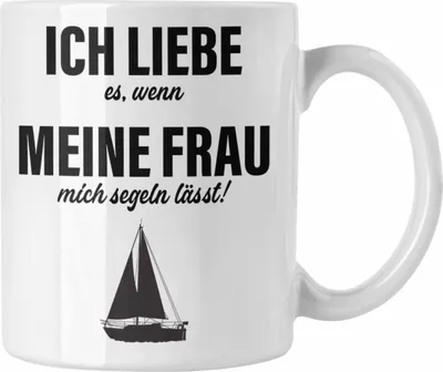 Produktbild von Trendation - Segeln Geschenk Tasse Segler Geschenkidee Segelmboot Kapitän Kaffeetasse Kaffeebecher (Weiß)