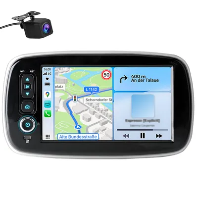 Immagine prodotto di Autoradio Android da 8 pollici per Smart Forfour Fortwo 453, modelli dal 2014 al 2022, con CarPlay, Android Auto, navigazione, 2+64GB di memoria, telecamera posteriore, GPS, Wi-Fi, Bluetooth e DAB+