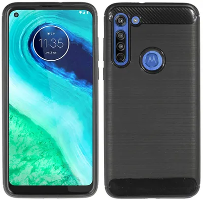 Obrázok produktu pre cofi1453 Silikónové puzdro Carbon kompatibilné s MOTOROLA MOTO G8 POWER TPU Case Soft Mobile Phone Case Cover Protective Cover Black