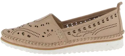 Produktbild von Andrea Conti Damen Slipper mit perforiertem Leder und Wechselsohle 1885909, Größe:40 EU, Farbe:Beige