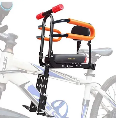 Produktbild von Fahrradkindersitz Vorne montierter Fahrradsitz, Tragbarer, einziehbarer, faltbarer bis 40kg, Abnehmbarer Kindersitz, passend für alle Fahrradtypen