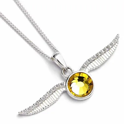 Image de Collier Golden Schnatz en argent sterling avec cristaux - Harry Potter
