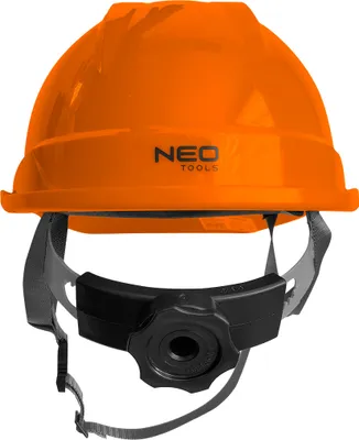 Zdjęcie produktu dla NEO TOOLS Hełm przemysłowy z paskiem podbródkowym, pomarańczowy