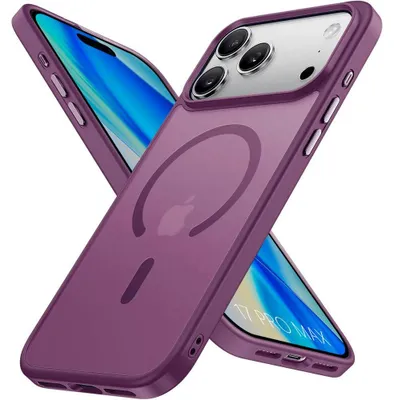 Image de Coque pour iPhone 17 Pro Max, Protection Hybride Anti-Rayures avec Cercle Magnétique - Noir