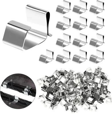 Produktbild von 140 Edelstahlhaken für Dachrinnen, Metall-Dachrinnenhalter, Clips und Mini-Dachrinnenhaken